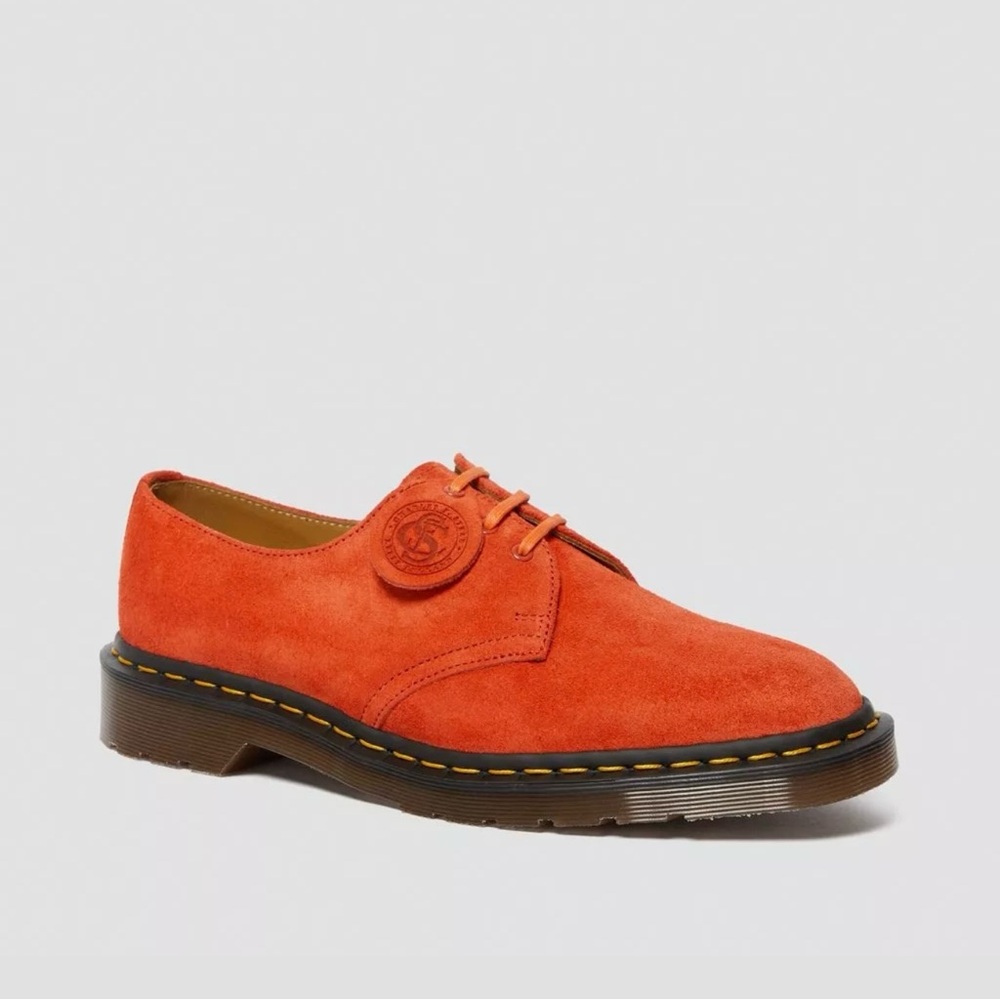 Dr. Martens 1416 Made in England Suede Oxfords in Red Alert